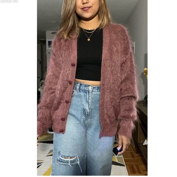 Italian made mohair mix button down sweater - Picture 4 of 12